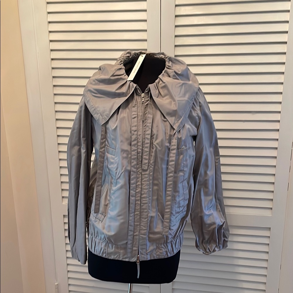 Marc Jacobs Silver Bomber Jacket with Metallic Finish